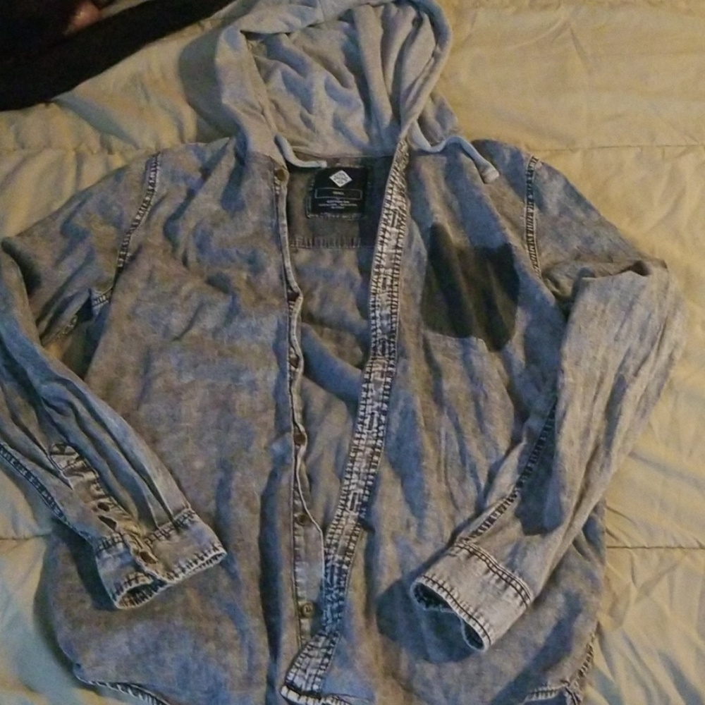 Long sleeve shirt with hoodie
